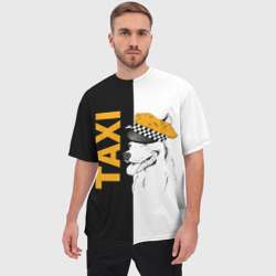 Мужская футболка oversize 3D Собака в кепке таксиста - фото 2