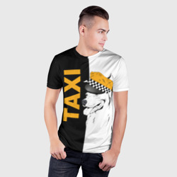 Мужская футболка 3D Slim Собака в кепке таксиста - фото 2
