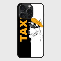 Чехол силиконовый для Apple iPhone 15 Pro матовый Собака в кепке таксиста