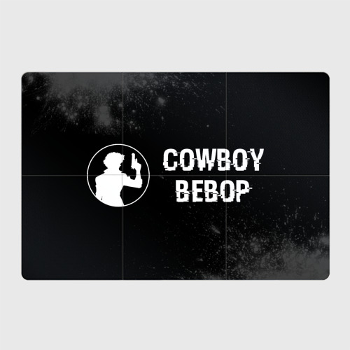Магнитный плакат 3Х2 Cowboy Bebop glitch на темном фоне: надпись и символ