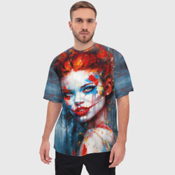 Мужская футболка oversize 3D Clown girl - фото 2