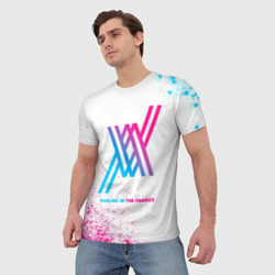 Мужская футболка 3D Darling in the Franxx neon gradient style - фото 2