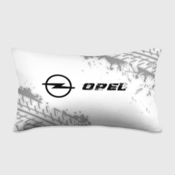 Подушка 3D антистресс Opel Speed на светлом фоне со следами шин: надпись и символ