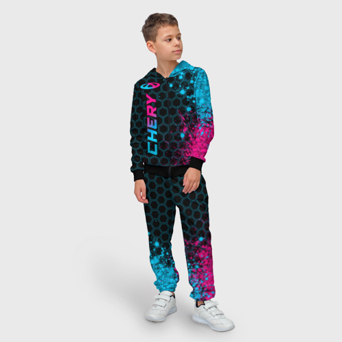 Детский 3D костюм с принтом Chery - neon gradient: по-вертикали, фото на моделе #1