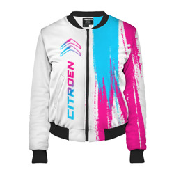 Женский бомбер 3D Citroen neon gradient style: по-вертикали