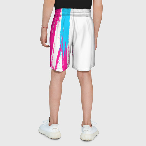 Детские спортивные шорты 3D Citroen neon gradient style: по-вертикали, цвет 3D печать - фото 5