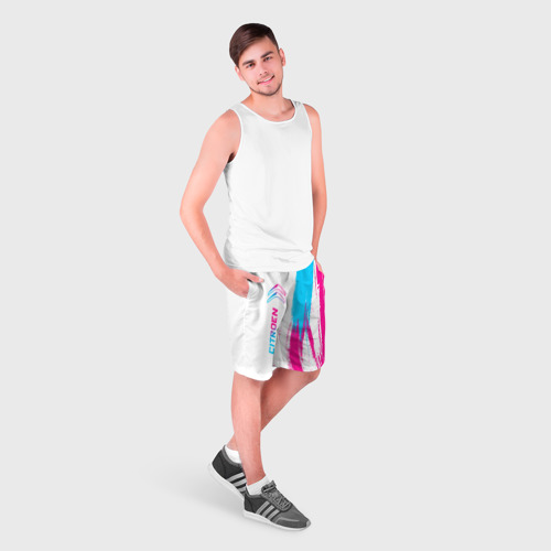 Мужские шорты 3D Citroen neon gradient style: по-вертикали, цвет 3D печать - фото 3