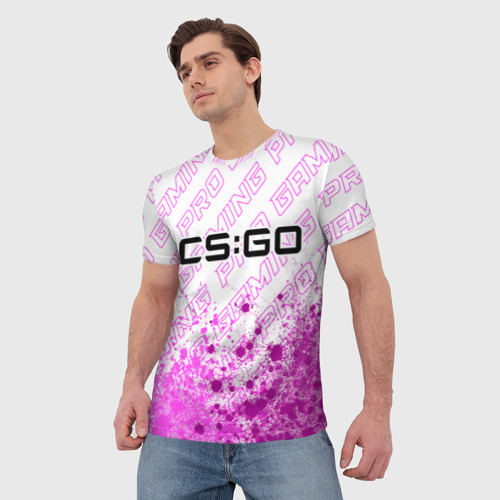 Мужская футболка 3D с принтом Counter Strike pro gaming: символ сверху, фото на моделе #1