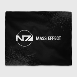 Плед 3D Mass Effect glitch на темном фоне: надпись и символ