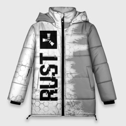 Женская зимняя куртка Oversize Rust glitch на светлом фоне: по-вертикали