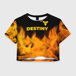 Женская футболка Crop-top 3D Destiny - gold gradient: символ сверху