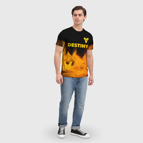 Мужская футболка 3D Destiny - gold gradient: символ сверху, цвет 3D печать - фото 5