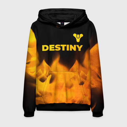 Мужская толстовка 3D Destiny - gold gradient: символ сверху, цвет черный