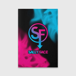 Обложка для паспорта матовая кожа Sally Face - neon gradient
