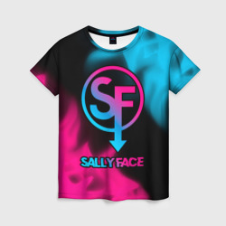 Женская футболка 3D Sally Face - neon gradient