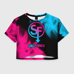 Женская футболка Crop-top 3D Sally Face - neon gradient