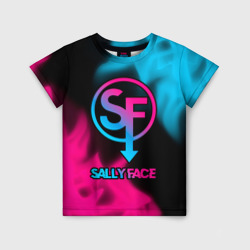 Sally Face - neon gradient – Детская футболка 3D с принтом купить со скидкой в -33%