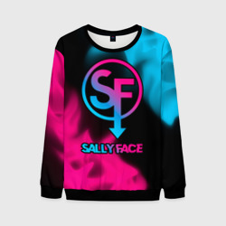 Мужской свитшот 3D Sally Face - neon gradient