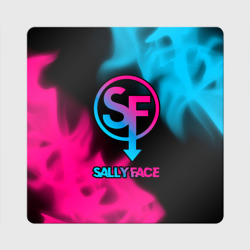 Магнит виниловый Квадрат Sally Face - neon gradient