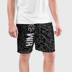 Мужские шорты спортивные HIM glitch на темном фоне: по-вертикали - фото 2