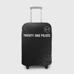 Чехол для чемодана 3D Twenty One Pilots glitch на темном фоне: символ сверху