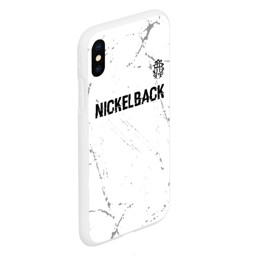 Чехол для iPhone XS Max матовый Nickelback glitch на светлом фоне: символ сверху - фото 3