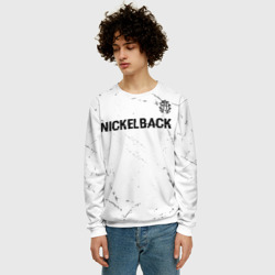 Мужской свитшот 3D Nickelback glitch на светлом фоне: символ сверху - фото 2