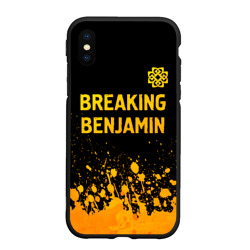 Чехол для iPhone XS Max матовый Breaking Benjamin - gold gradient: символ сверху