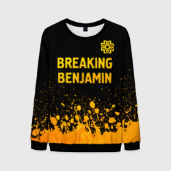 Мужской свитшот 3D Breaking Benjamin - gold gradient: символ сверху