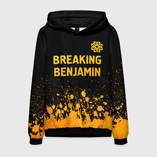 Мужская толстовка 3D Breaking Benjamin - gold gradient: символ сверху, цвет черный