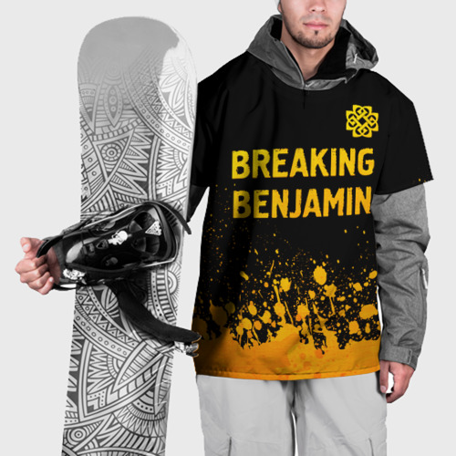 Накидка на куртку 3D Breaking Benjamin - gold gradient: символ сверху, цвет 3D печать