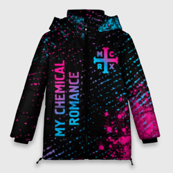 Женская зимняя куртка Oversize My Chemical Romance - neon gradient: надпись, символ