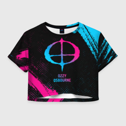 Женская футболка Crop-top 3D Ozzy Osbourne - neon gradient