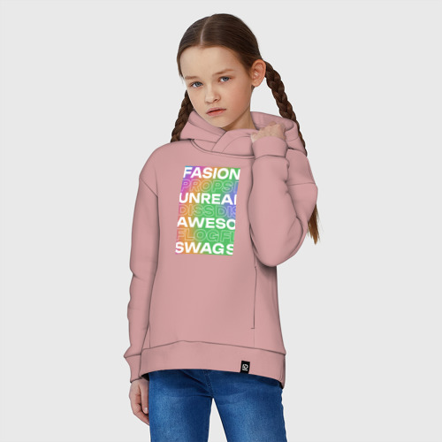 Детское худи Oversize хлопок Fasion-Style, цвет пыльно-розовый - фото 3