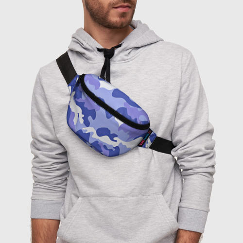 Поясная сумка 3D Камуфляжный узор голубой - фото 3
