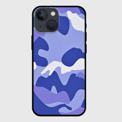 Чехол для iPhone 13 mini Камуфляжный узор голубой