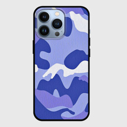 Чехол для iPhone 13 Pro Камуфляжный узор голубой