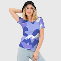 Женская футболка 3D Slim Камуфляжный узор голубой - фото 2