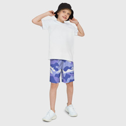 Детские спортивные шорты 3D Камуфляжный узор голубой - фото 2