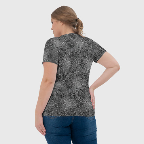 Женская футболка 3D Узор Черно-белый, цвет 3D печать - фото 7