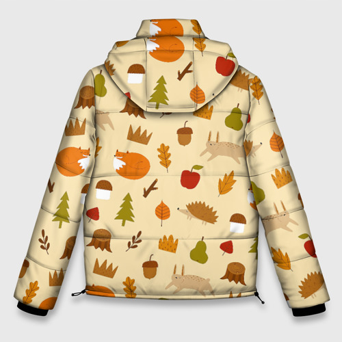 Мужская зимняя куртка 3D с принтом Паттерн - осень, вид сзади #1