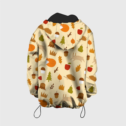Детская куртка 3D с принтом Паттерн - осень, вид сзади #1