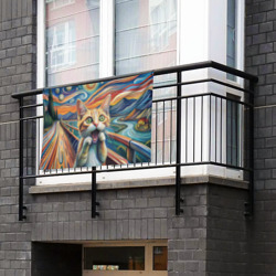 Флаг-баннер Кошачий Крик пародия на картину Эдвард Мунк - фото 2