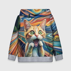 Детская толстовка 3D Кошачий Крик пародия на картину Эдвард Мунк