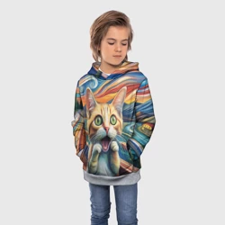 Детская толстовка 3D Кошачий Крик пародия на картину Эдвард Мунк - фото 2