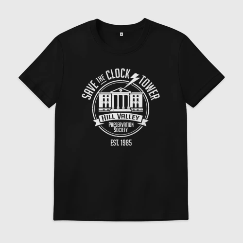 Мужская футболка хлопок Hill Valley clocks