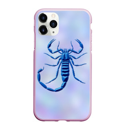 Чехол для iPhone 11 Pro Max матовый Скорпион синих тонов