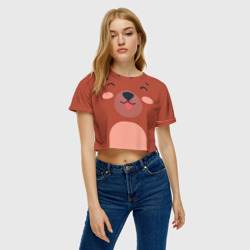 Женская футболка Crop-top 3D Малаш медвежонок - фото 2