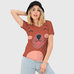 Женская футболка 3D Slim Малаш медвежонок - фото 2
