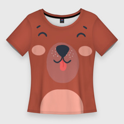 Женская футболка 3D Slim Малаш медвежонок